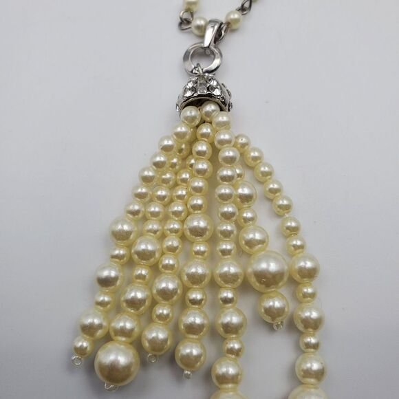Bridal tassel pearl elegant necklace N0314 - Picture 2 of 3